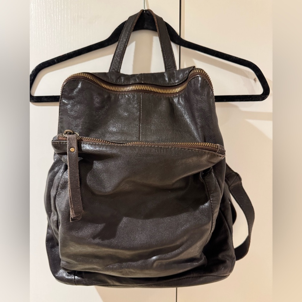 Tano Stylish Brown Leather Backpack - Picture 15 of 16